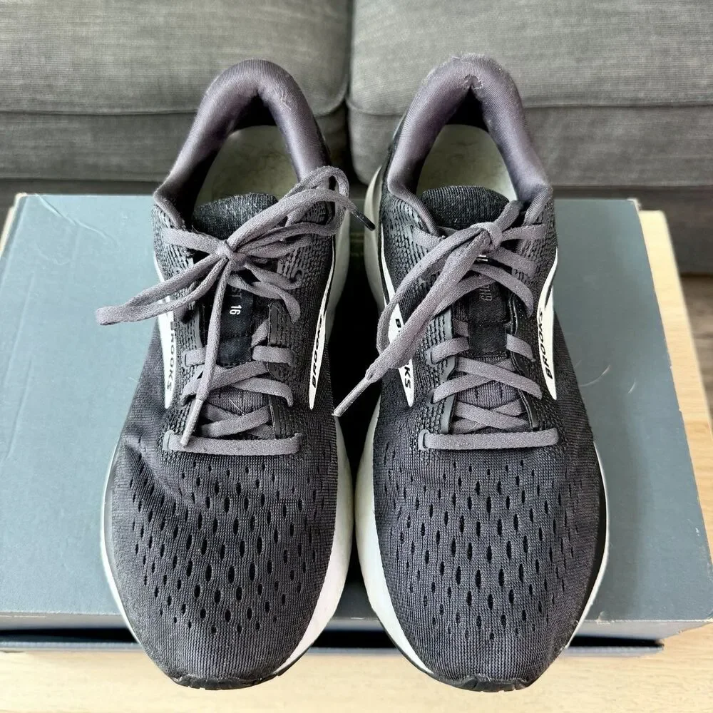 Brooks Ghost 16 Black Grey Running Shoes Women's Size 10